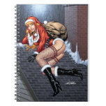 Ms Claus On The Rooftop Delivering Santas Presents Spiral Notebooks