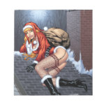 Ms Claus On The Rooftop Delivering Santas Presents Scratch Pad