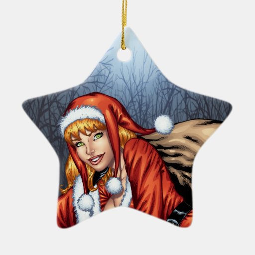 Ms Claus On The Rooftop Delivering Santas Presents Ornament