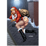 Ms Claus On The Rooftop Delivering Santas Presents Cut Outs