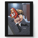 Ms Claus On The Rooftop Delivering Santas Presents Photo Plaques