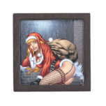 Ms Claus On The Rooftop Delivering Santas Presents Premium Keepsake Boxes