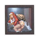 Ms Claus On The Rooftop Delivering Santas Presents Premium Jewelry Box