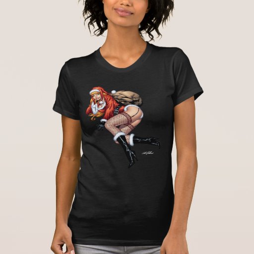 Ms Claus On The Rooftop Delivering Santas Presents T Shirts