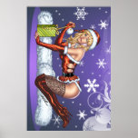 Ms Claus Scared to Open her Christmas Present Print