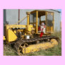 Ms Ella checks out farm equipment
