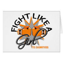 MS Fight Like A Girl 12.3 Greeting Cards