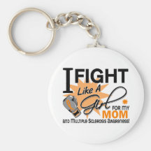 MS Fight Like A Girl Mom 11 Keychain