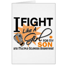 MS Fight Like A Girl Son 11 Greeting Cards