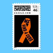 MS, Find A Cure Postage, ORANGE RIBBON postage