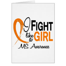 MS I Fight Like A Girl 10.1 Greeting Cards