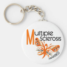 MS Multiple Sclerosis BUTTERFLY 3.1 Keychain