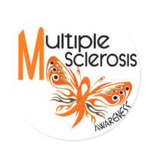 MS Multiple Sclerosis BUTTERFLY 3.1 stickers by awarenessgifts MS Multiple Sclerosis BUTTERFLY 3.1 stickers