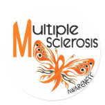 MS Multiple Sclerosis BUTTERFLY 3.1 Round Sticker