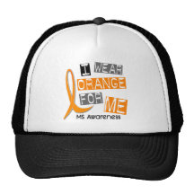MS Multiple Sclerosis I Wear Orange For ME 37 Mesh Hats