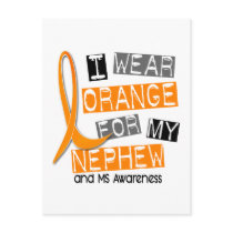MS Multiple Sclerosis I Wear Orange For My Nephew postcards by awarenessgifts MS Multiple Sclerosis I Wear Orange For My Nephew postcards