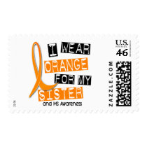 MS Multiple Sclerosis I Wear Orange For My Sister Postage Stamps