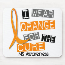 MS Multiple Sclerosis I Wear Orange For The Cure Mouse Mats