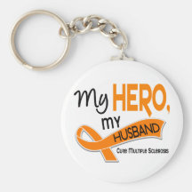 MS Multiple Sclerosis MY HERO MY HUSBAND 42 Key Chain