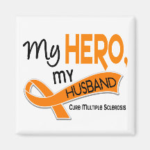 MS Multiple Sclerosis MY HERO MY HUSBAND 42 Fridge Magnets