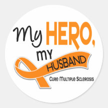 MS Multiple Sclerosis MY HERO MY HUSBAND 42 Stickers