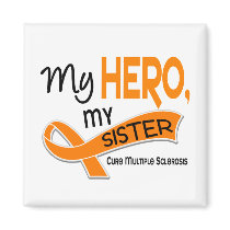 MS Multiple Sclerosis MY HERO MY SISTER 42 magnets by awarenessgifts MS Multiple Sclerosis MY HERO MY SISTER 42 magnets