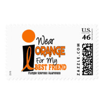 MS Multiple Sclerosis Orange For My Best Friend 9 Postage Stamp