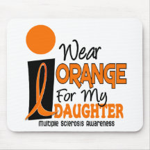 MS Multiple Sclerosis Orange For My Daughter Mouse Pad
