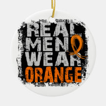 MS Real Men Wear Orange Christmas Ornament