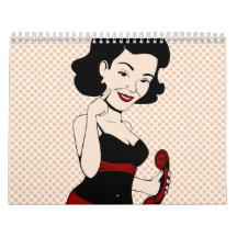 Ms. Victoria Crushmore Flirty Retro Girl Wall Calendar
