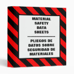 MSDS English Spanish Red Binder