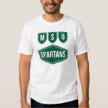 MSU Michigan State Spartans Green White T-shirt