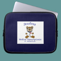 MT Bear Student Medical Transcriptionist laptop sleeves