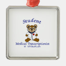 MT Bear Student Medical Transcriptionist Ornament