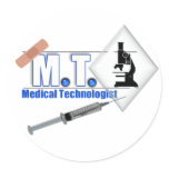 MT BLUE W/ MICROSCOPE - MEDICAL TECHNOLOGIST LAB STICKERS