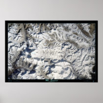 Mt Everest from the space shuttle satellite poster