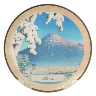 Mt. Fuji After Snow Hasui Kawase shin hanga scene Plates