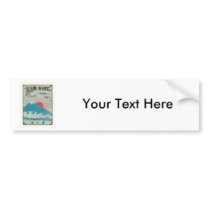 Mt. Fuji And Sun Vintage Japanese Silk Label Bumper Stickers