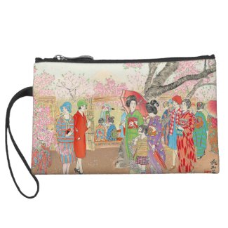 Mt Fuji and the Cherry Blossoms on Asuka Hill art Wristlet Clutches