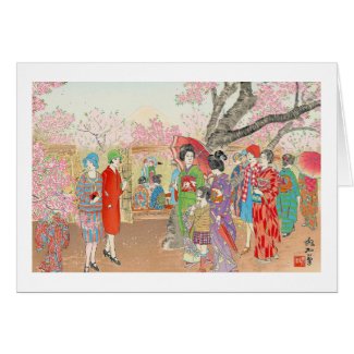 Mt Fuji and the Cherry Blossoms on Asuka Hill art Cards