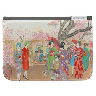 Mt Fuji and the Cherry Blossoms on Asuka Hill art Kindle Keyboard Cases