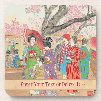 Mt Fuji and the Cherry Blossoms on Asuka Hill art Beverage Coasters