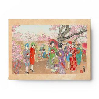 Mt Fuji and the Cherry Blossoms on Asuka Hill art Envelope