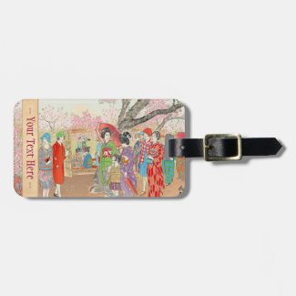 Mt Fuji and the Cherry Blossoms on Asuka Hill art Luggage Tag