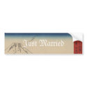 Mt. Fuji Japanese Vintage Art Wedding Invitation bumper stickers by WeddingInvitations Mt. Fuji Japanese Vintage Art Wedding Invitation bumper stickers