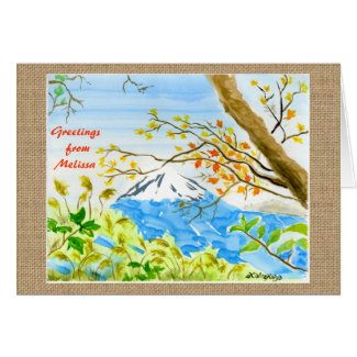 Mt Fuji Plein Air Watercolor Autumn Mountain Fall Cards