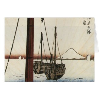 Mt Fuji viewed from a Boat circa 1800s card