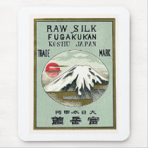 Mt. Fuji Vintage Japanese Silk Label Mousepads