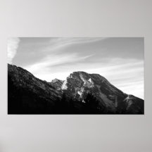 Mt. Moran B&W Poster