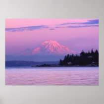 Mt. Rainier at Sunset, Washington State. Print